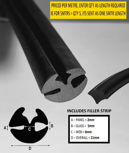 Rubber window glazing seal - rubber,